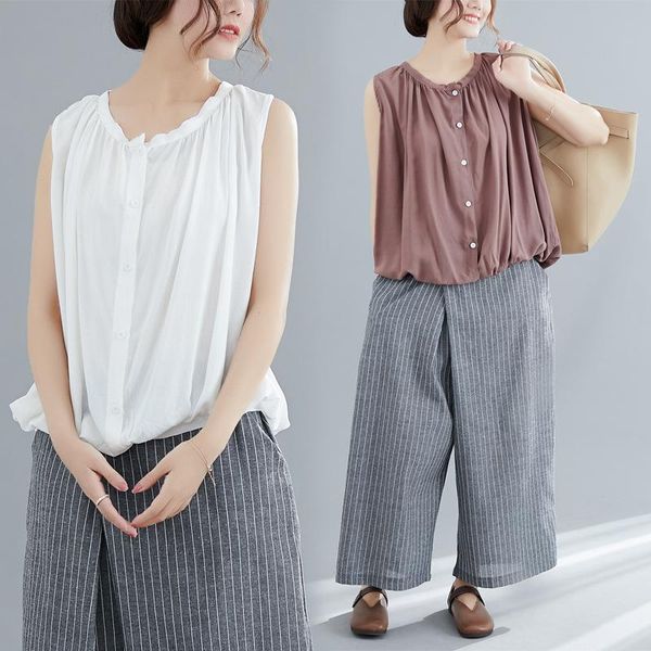 women's t-shirt 2021 summer arrivals simple solid color plus size loose fat mm sleeveless casual all-match women top, White
women's t-shirt 2021 summer arrivals simple solid color plus size loose fat mm sleeveless casual all-match women top, White