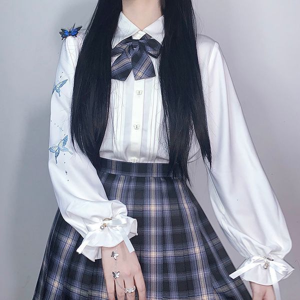 2021 camisa manga longa mulheres da forma outono das camisas do bordado de deeptown 3whc, White
2021 camisa manga longa mulheres da forma outono das camisas do bordado de deeptown 3whc, White