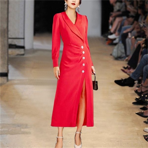 2021 new office lady elegant slim red/black blazer spring autumn vintage notched long sleeve midi runway vestidos mxi8, Black;gray
2021 new office lady elegant slim red/black blazer spring autumn vintage notched long sleeve midi runway vestidos mxi8, Black;gray