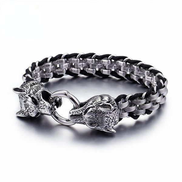charm bracelets haolynjoy punk animal wolf men stainless steel pulseira masculina leather wristband boho jewelry, Golden;silver
charm bracelets haolynjoy punk animal wolf men stainless steel pulseira masculina leather wristband boho jewelry, Golden;silver