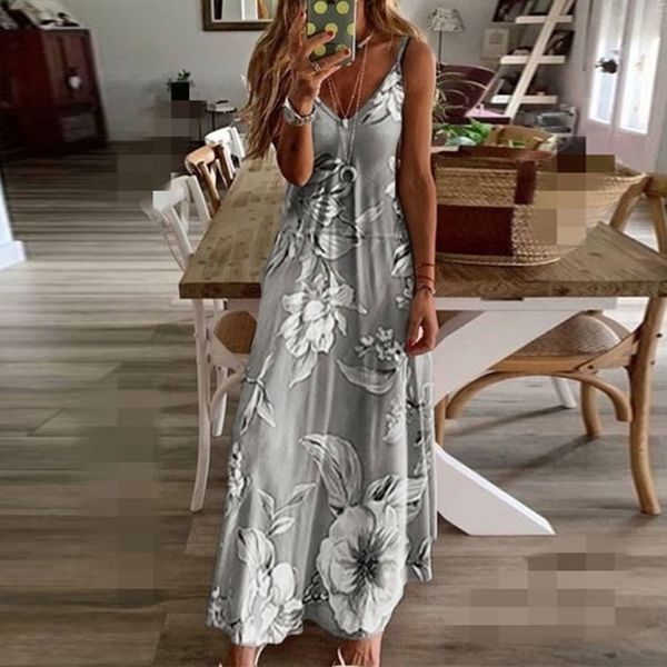 new 2021 elegnat strap v neck slim long sleeveless floral print boho summer sun oversized 5xl ae2x, Black;gray 
new 2021 elegnat strap v neck slim long sleeveless floral print boho summer sun oversized 5xl ae2x, Black;gray