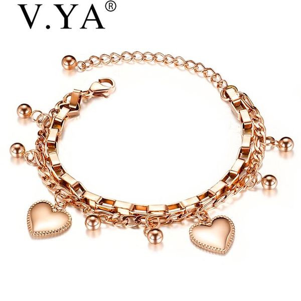 charm bracelets v.ya women's styelish stainless steel bracelet bead love titanium lady's adjustable for female gifts, Golden;silver
charm bracelets v.ya women's styelish stainless steel bracelet bead love titanium lady's adjustable for female gifts, Golden;silver