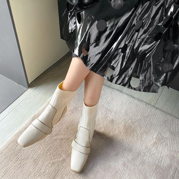 dress shoes skinny boots 2021 spring and autumn square head thick with belt buckle elastic short wild fashion women's x068, Black
dress shoes skinny boots 2021 spring and autumn square head thick with belt buckle elastic short wild fashion women's x068, Black