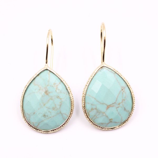 guaiguai jewelry 25mm blueturquoises water drop gold plated hook earrings real stone handmade for lady gifts, Silver
guaiguai jewelry 25mm blueturquoises water drop gold plated hook earrings real stone handmade for lady gifts, Silver