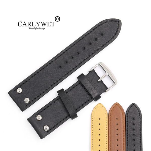 watch bands carlywet 22mm black brown yellow real leather handmade replacement thick vintage wrist band strap with polished buckle
watch bands carlywet 22mm black brown yellow real leather handmade replacement thick vintage wrist band strap with polished buckle