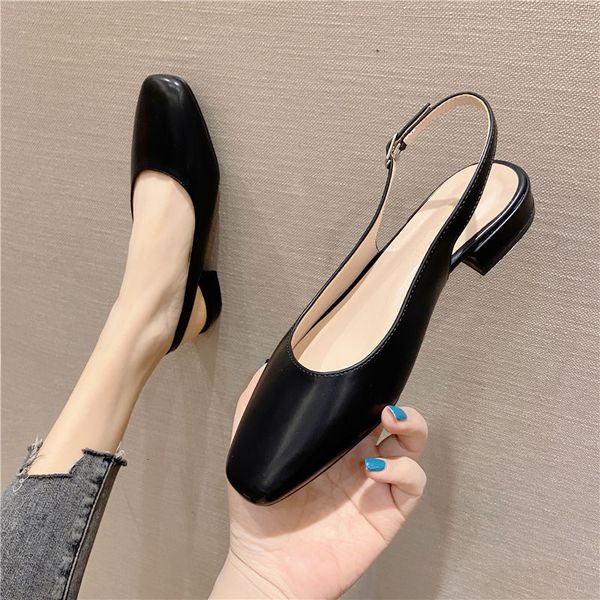 sandals houkong baotou sandals women's middle heel square head single shoes thick large size soft leather granny jk47, Black
sandals houkong baotou sandals women's middle heel square head single shoes thick large size soft leather granny jk47, Black
