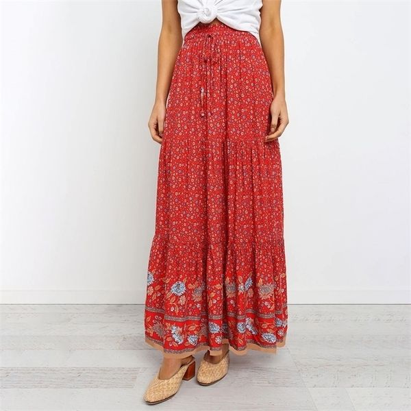 high waist long skirts womens boho a-line full skirt floral print drawstring lace-up maxi clothes white summer red bohemian, Black;gray
high waist long skirts womens boho a-line full skirt floral print drawstring lace-up maxi clothes white summer red bohemian, Black;gray