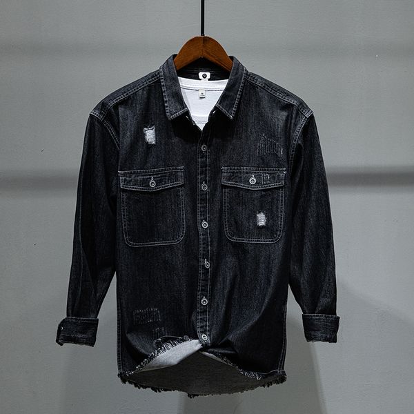2021 new primavera outono denim camisa de algodo masculina marca camisas pretas para homem slido e confortvel roupas masculinas chemise over, White
2021 new primavera outono denim camisa de algodo masculina marca camisas pretas para homem slido e confortvel roupas masculinas chemise over, White