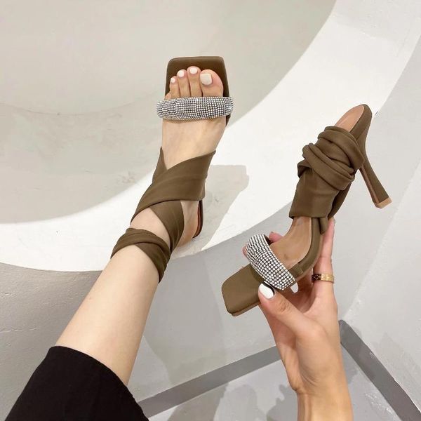 dress shoes fashion women sandals rhinestone open toe cross bandage thin high heels party slides summer woman size 39, Black
dress shoes fashion women sandals rhinestone open toe cross bandage thin high heels party slides summer woman size 39, Black
