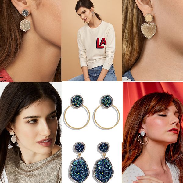 baub's same geometry oil dripping women's new fashion temperament diamond love earrings, Silver
baub's same geometry oil dripping women's new fashion temperament diamond love earrings, Silver
