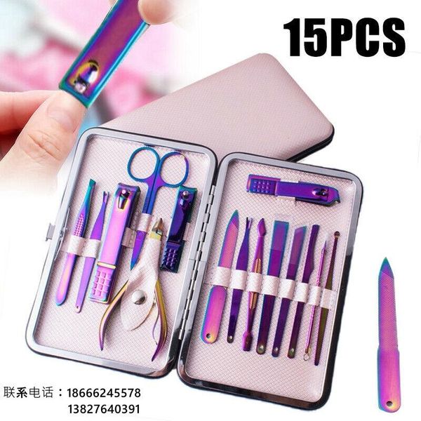 nail art kits 15 pcs clippers set color titanium stainless steel tongs pedicure knife dead skin beauty tool
nail art kits 15 pcs clippers set color titanium stainless steel tongs pedicure knife dead skin beauty tool