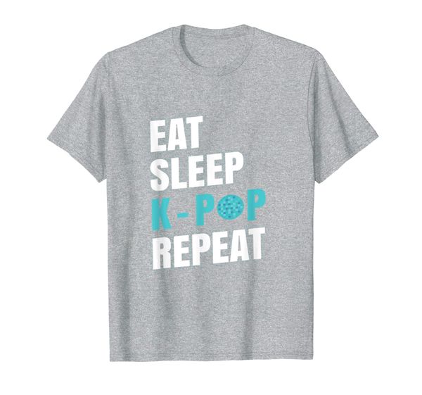 eat sleep k-pop repeat k-pop korean music lover shirt t-shirt, White;black
