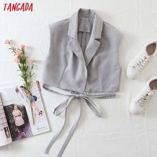 tangada women fashion gray crop vest sleeveless female waistcoat chic 1m15 210609, Black;white
tangada women fashion gray crop vest sleeveless female waistcoat chic 1m15 210609, Black;white