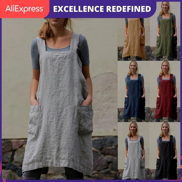 casual dresses cotton linen cross apron garden work women square collar suspender overall pocket, Black;gray
casual dresses cotton linen cross apron garden work women square collar suspender overall pocket, Black;gray