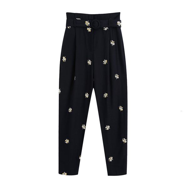 2021 new women chic floral embroidery harem with belt high waist female trousers pantalones ankle-length pants pfkh, Black;white
2021 new women chic floral embroidery harem with belt high waist female trousers pantalones ankle-length pants pfkh, Black;white