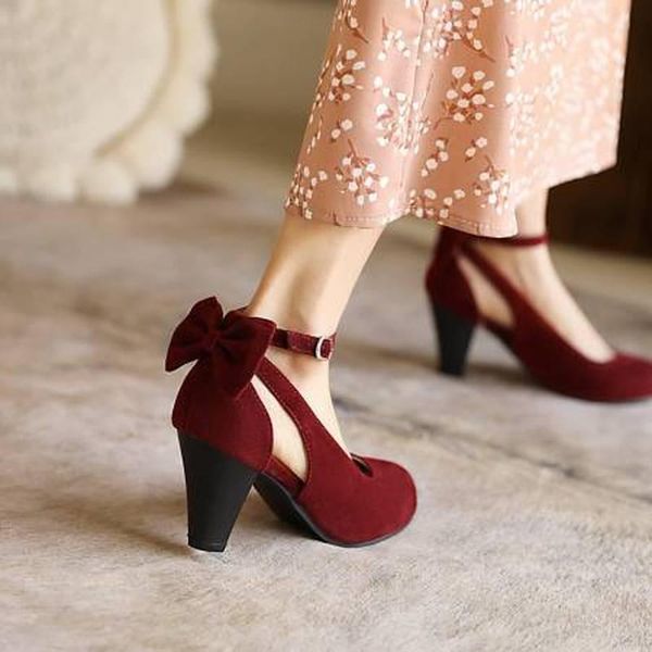 dress shoes spring autumn style suede back hollow butterfly knot single thick heel sweet women's high 6.5cm plus size 34-48, Black
dress shoes spring autumn style suede back hollow butterfly knot single thick heel sweet women's high 6.5cm plus size 34-48, Black