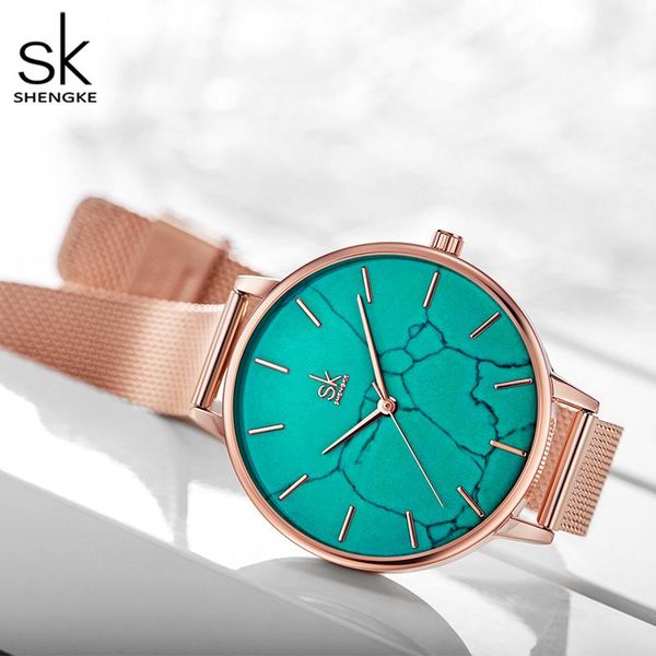 wristwatches shengke women's watch 2021 rose gold women bracelet for ladies wrist montre femme relogio feminino, Slivery;brown
wristwatches shengke women's watch 2021 rose gold women bracelet for ladies wrist montre femme relogio feminino, Slivery;brown