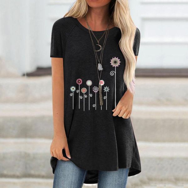large sizes 5xl women and blouse print 2021 summer flower print blouse casual round neck short sleeved long shirt, White
large sizes 5xl women and blouse print 2021 summer flower print blouse casual round neck short sleeved long shirt, White