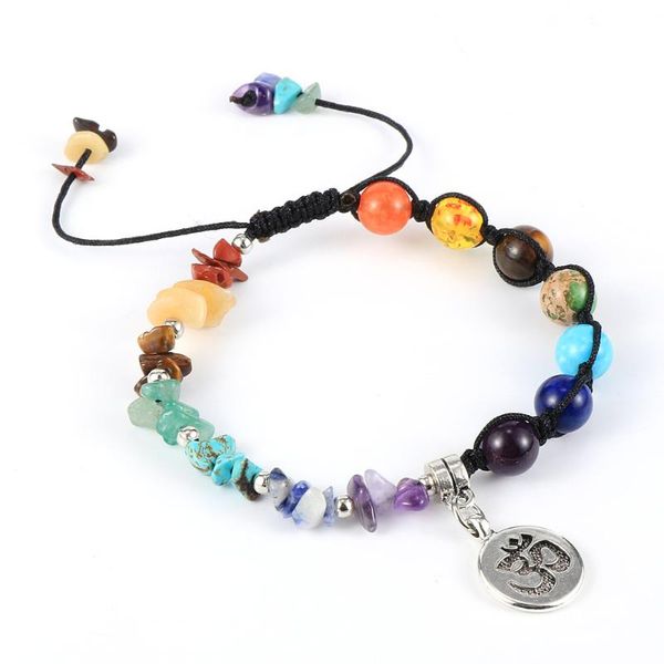 charm bracelets 7 chakra for women girls colorful natural stone chip gravel beads rope wrap adjustable bracelet female jewelry, Golden;silver
charm bracelets 7 chakra for women girls colorful natural stone chip gravel beads rope wrap adjustable bracelet female jewelry, Golden;silver