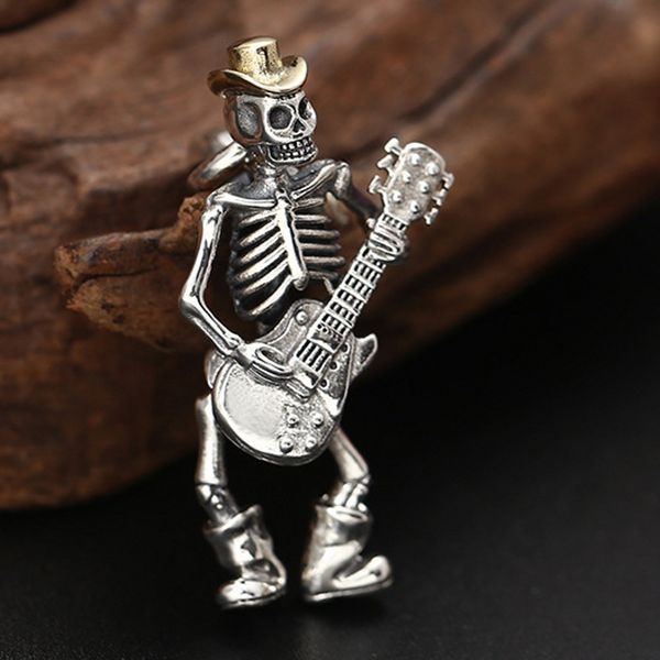 2021 new real 100% s925 sterling sier jewelry trendy guitarist skull hip-hop fashion man pendant zajb, Silver
2021 new real 100% s925 sterling sier jewelry trendy guitarist skull hip-hop fashion man pendant zajb, Silver