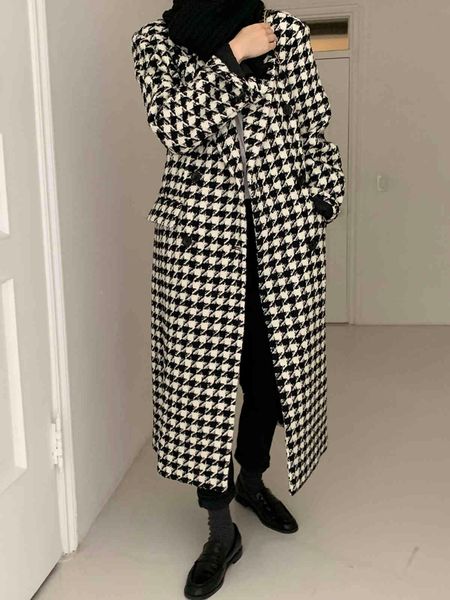 women's wool & blends women autumn winter plaid casual houndstooth jacket woolen long sleeves loose coat outerwear fashion oversized cl, Black
women's wool & blends women autumn winter plaid casual houndstooth jacket woolen long sleeves loose coat outerwear fashion oversized cl, Black