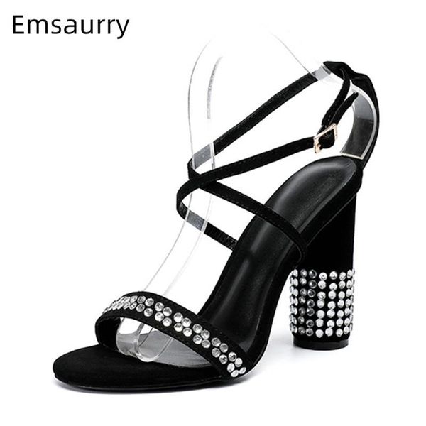 sandals jeweled crystal round heel women luxury suede one-strap cross-strappy open toe rhinestone high shoes woman, Black
sandals jeweled crystal round heel women luxury suede one-strap cross-strappy open toe rhinestone high shoes woman, Black