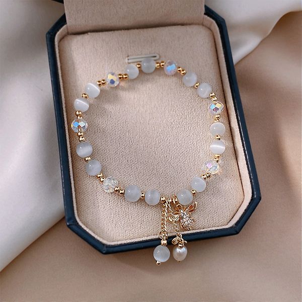 xianlan288 moonstone bracelet female xia opal bee pearl bracelet ins small light design niche luxury hand bunch of women, Silver
xianlan288 moonstone bracelet female xia opal bee pearl bracelet ins small light design niche luxury hand bunch of women, Silver