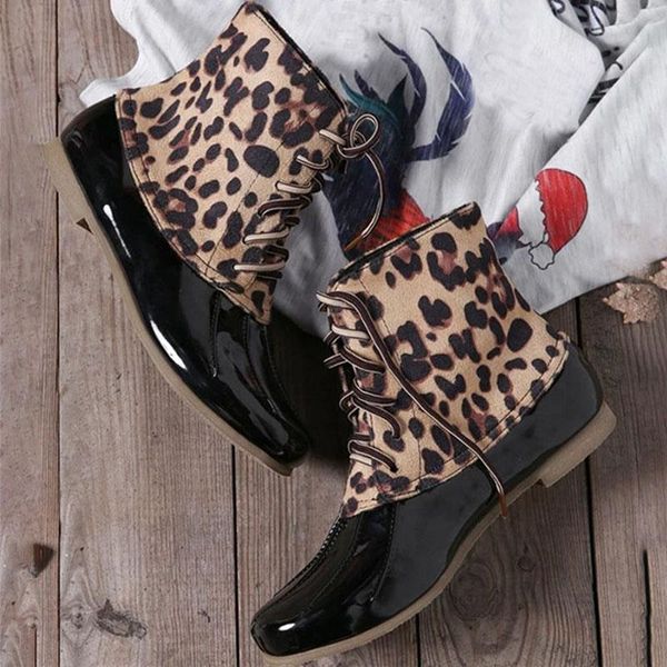boots women's 2021 shiny leopard print leather shoes duck down waterproof zipper rubber sole lace up ankle, Black
boots women's 2021 shiny leopard print leather shoes duck down waterproof zipper rubber sole lace up ankle, Black