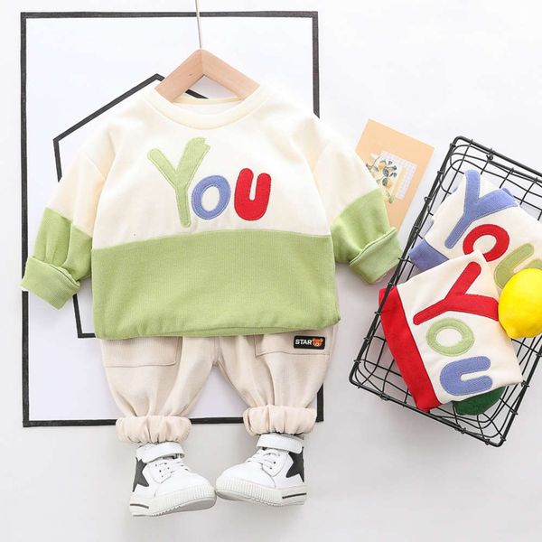 suit 2021 spring new embroidered wear matching two piece fashion baby children's casual color contrast sweater, White
suit 2021 spring new embroidered wear matching two piece fashion baby children's casual color contrast sweater, White