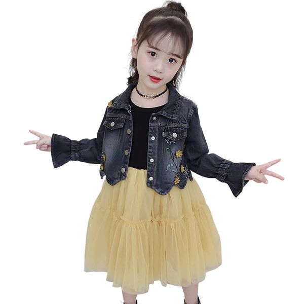 teen girls clothing denim jacket + mesh dress costume for appliques kids clothes embroidery children's set 210528, White
teen girls clothing denim jacket + mesh dress costume for appliques kids clothes embroidery children's set 210528, White