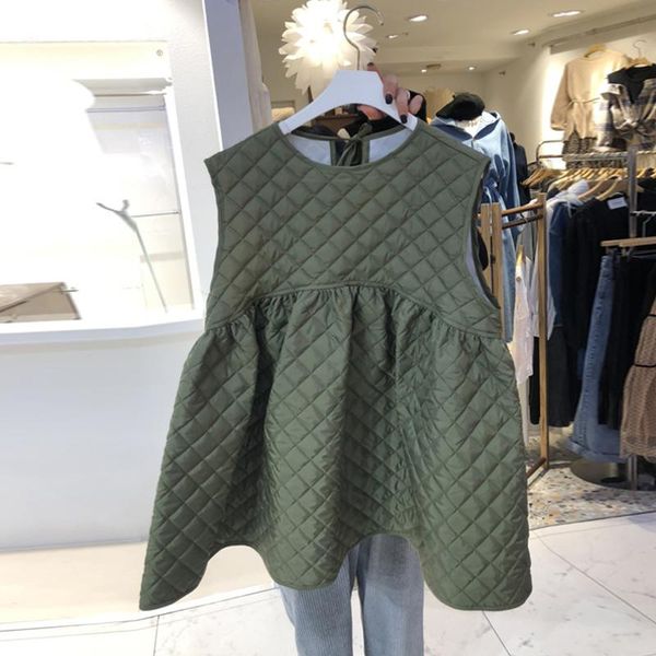 women's vests chalecos para mujer o neck army green sleeveless lace up coat autumn fashion loose argyle black doll jacket vest, Black;white
women's vests chalecos para mujer o neck army green sleeveless lace up coat autumn fashion loose argyle black doll jacket vest, Black;white