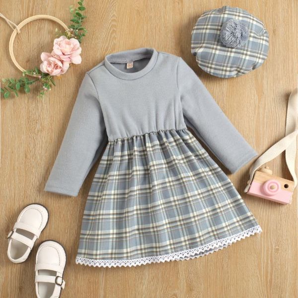 girl's dresses little girls casual long sleeve dress kids toddler fashion plaid stitching round neck a-line with berets outfits, Red;yellow
girl's dresses little girls casual long sleeve dress kids toddler fashion plaid stitching round neck a-line with berets outfits, Red;yellow