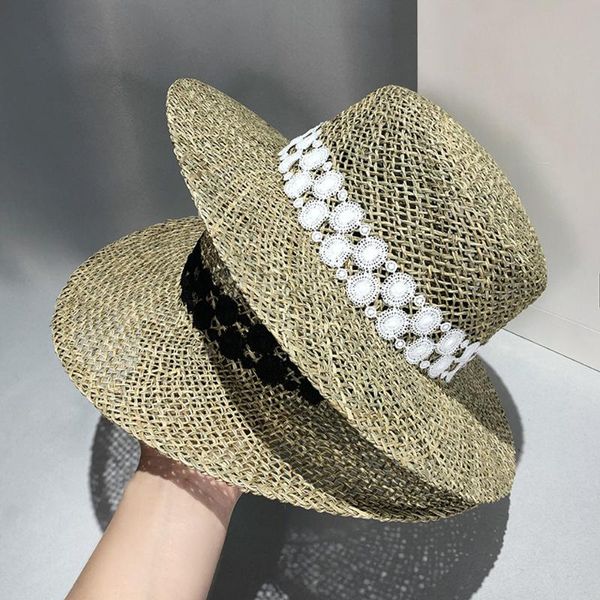 wide brim hats fashion handmade seagrass straw beach hat for women summer panama cap breathable concave flat sun protection visor, Blue;gray
wide brim hats fashion handmade seagrass straw beach hat for women summer panama cap breathable concave flat sun protection visor, Blue;gray