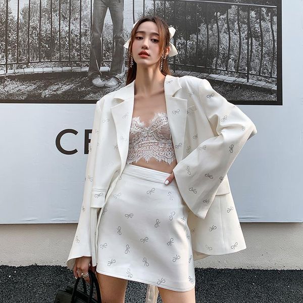 two piece dress design sense fried street goddess fan shui diamond bow tie suit jacket women's spring white loose skirt
two piece dress design sense fried street goddess fan shui diamond bow tie suit jacket women's spring white loose skirt