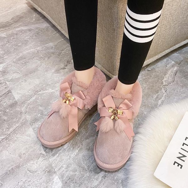 boots fur suede snow women shoes hairball round toe ankle winter leisure plush flat platform short mujer, Black
boots fur suede snow women shoes hairball round toe ankle winter leisure plush flat platform short mujer, Black