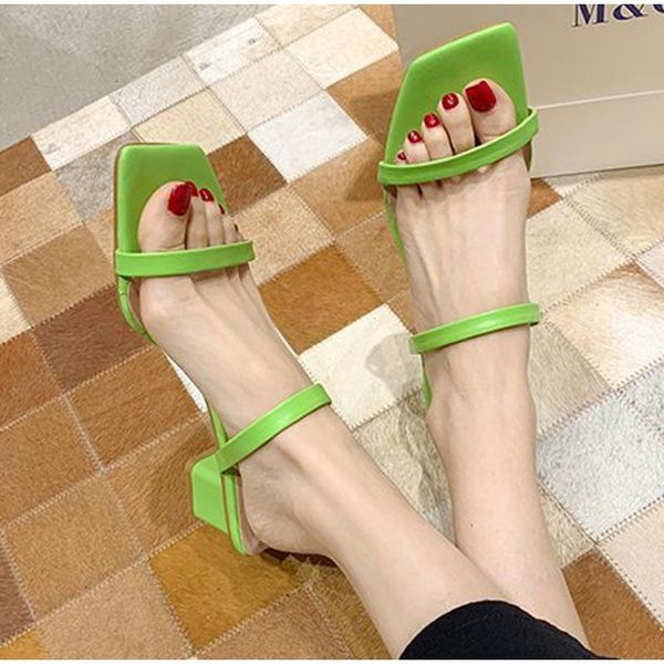 slippers women's sandals square toe mid heels ladies slides summer pu leather elegant pumps solid candy colors outside female, Black
slippers women's sandals square toe mid heels ladies slides summer pu leather elegant pumps solid candy colors outside female, Black