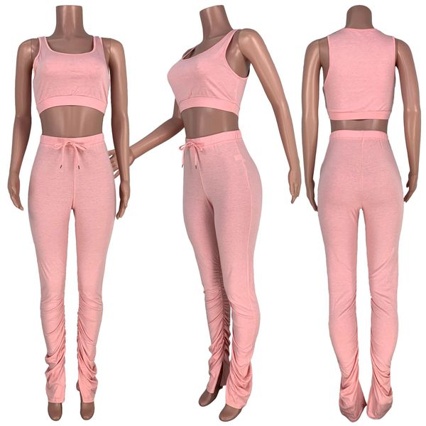 wholesale two piece set stacked leggings womens crop and stacked pants jogger fitness suit pleated pants multi color, White
wholesale two piece set stacked leggings womens crop and stacked pants jogger fitness suit pleated pants multi color, White