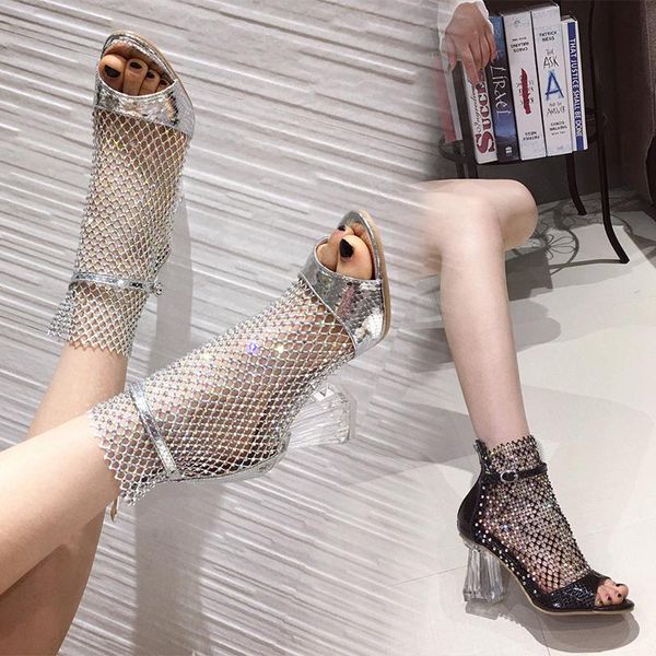 sandals 2021 summer the same hollow rhinestone mesh crystal high-heeled model fish mouth buckle roman female, Black
sandals 2021 summer the same hollow rhinestone mesh crystal high-heeled model fish mouth buckle roman female, Black