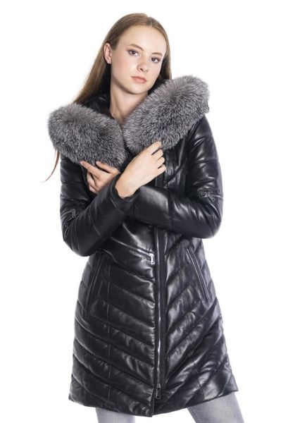 women's leather & faux women winter jacket genuine real coat lambskin female parka, Black
women's leather & faux women winter jacket genuine real coat lambskin female parka, Black
