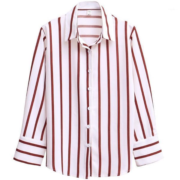 women fashion long sleeve turn-down collar striped loose blouse shirts autumn thin casual office shirt blusas, White
women fashion long sleeve turn-down collar striped loose blouse shirts autumn thin casual office shirt blusas, White