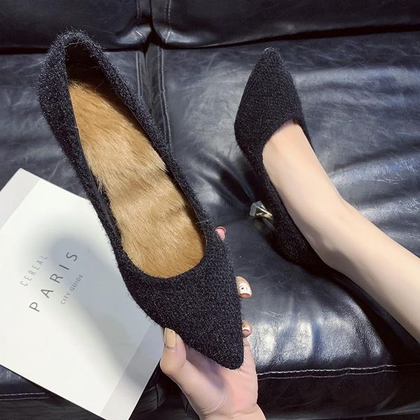 dress shoes women's fashion pointed high heels plus cashmere black stiletto elegant professional single w32-27
dress shoes women's fashion pointed high heels plus cashmere black stiletto elegant professional single w32-27