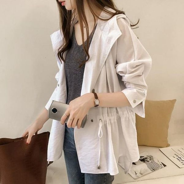 women's trench coats loose hooded windbreaker ladies slim mid-length casual solid color long-sleeved cardigan jacket, Tan;black
women's trench coats loose hooded windbreaker ladies slim mid-length casual solid color long-sleeved cardigan jacket, Tan;black