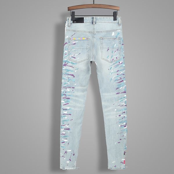 2021ins social skinny tide wash white tease girl university hole am jeans nightclub man, Blue
2021ins social skinny tide wash white tease girl university hole am jeans nightclub man, Blue