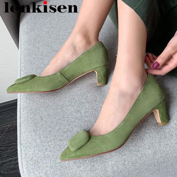 dress shoes lenkisen three colors kid suede pointed toe med heel women handmade elegant lady summer special pumps l87, Black
dress shoes lenkisen three colors kid suede pointed toe med heel women handmade elegant lady summer special pumps l87, Black