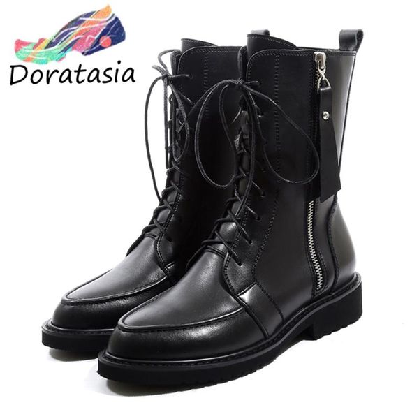 boots doratasia genuine leather women fashion brand shoes 2021 cool winter zipper lace low heel ankle, Black
boots doratasia genuine leather women fashion brand shoes 2021 cool winter zipper lace low heel ankle, Black