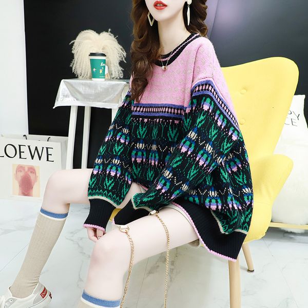 sweater knit women wear loose pullover outside in autumn and winter lazy wind 2021 korean, White;black
sweater knit women wear loose pullover outside in autumn and winter lazy wind 2021 korean, White;black