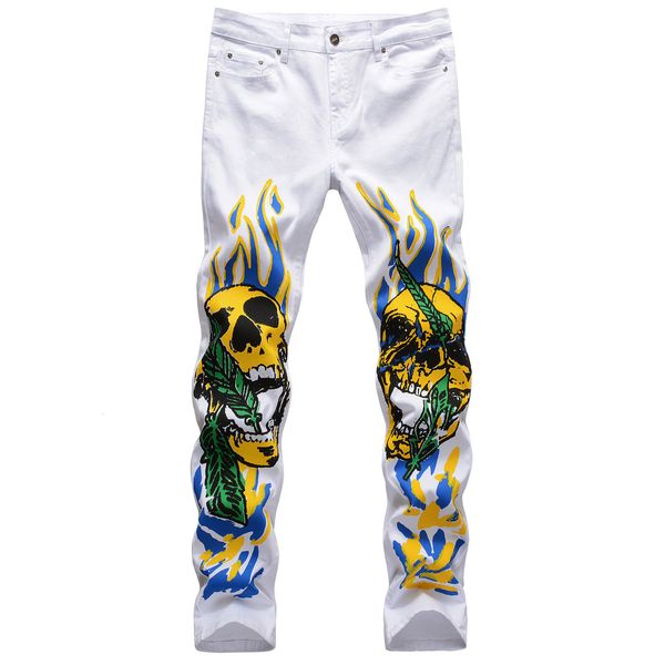 2021 new jas men's jeans stretch slim fit 3d color print black white trousers flame skull graffiti street fashion men denim pants dzlw, Blue
2021 new jas men's jeans stretch slim fit 3d color print black white trousers flame skull graffiti street fashion men denim pants dzlw, Blue