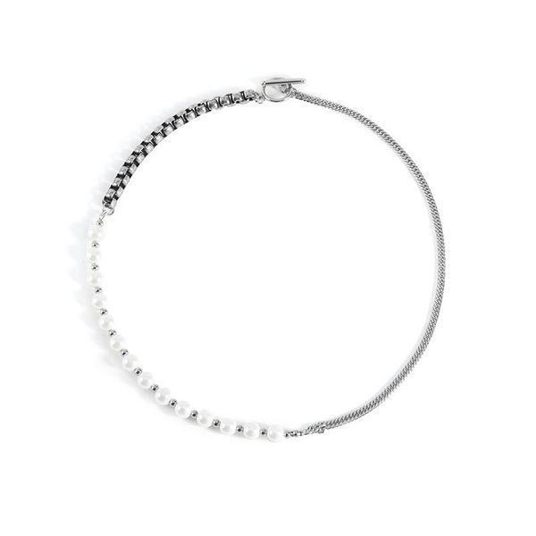 chains personality punk titanium steel retro pearl stitching one word buckle necklace cuban hip-hop trend street lovers gift jewelry, Silver
chains personality punk titanium steel retro pearl stitching one word buckle necklace cuban hip-hop trend street lovers gift jewelry, Silver