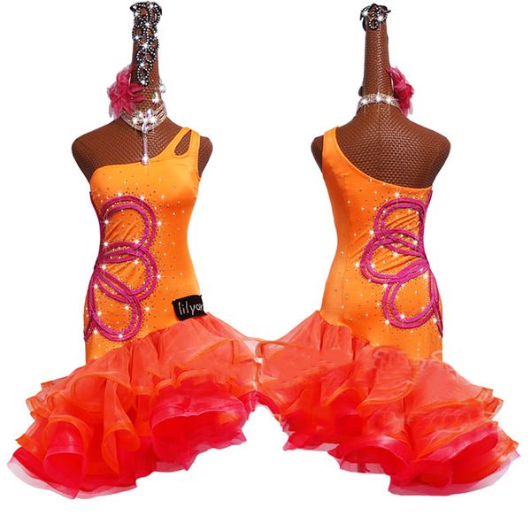 latin dance competition dress performance clothing women dance costume girls orange big swing dance skirt vestidos de piedras, Black;red
latin dance competition dress performance clothing women dance costume girls orange big swing dance skirt vestidos de piedras, Black;red