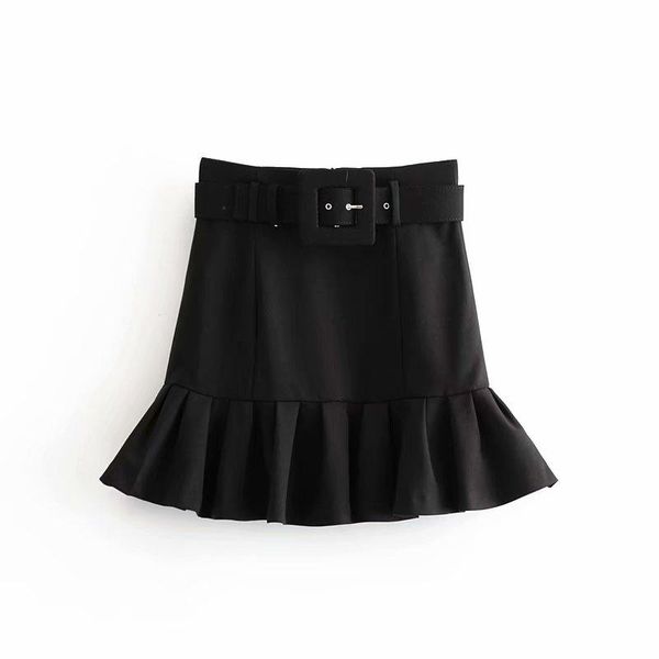 skirts women basic black mini skirt high waist belt back zipper hem pleated solid fashion female casual mujer qun547
skirts women basic black mini skirt high waist belt back zipper hem pleated solid fashion female casual mujer qun547